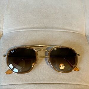 Ray-Ban Gold Frame Sunglasses with Brown Lenses